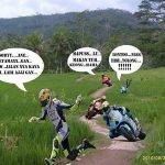 DP BBM Lucu Valentino Rossi Masuk Sawah